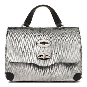 ZANELLATO Women's Sequin Top Handle Bag Women SILVER ANNIVERSARIO Handbags